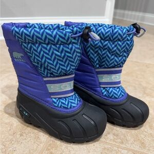 Sorel Children’s Cub Graphic Water Resistant Snow Boots Purple Lotus size 11